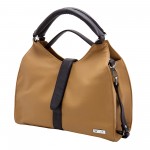 Beau Design Stylish  Beige Color Imported PU Leather Handbag With Double Handle For Women's/Ladies/Girls